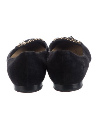 Chanel Interlocking CC Logo Suede Ballet Flats