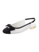 Chanel Interlocking CC Logo Leather Slingback Flats