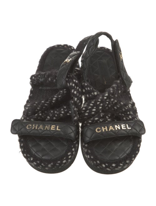 Chanel Interlocking CC Logo Slingback Sandals