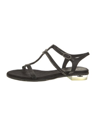 Chanel 2014 Interlocking CC Logo T-Strap Sandals