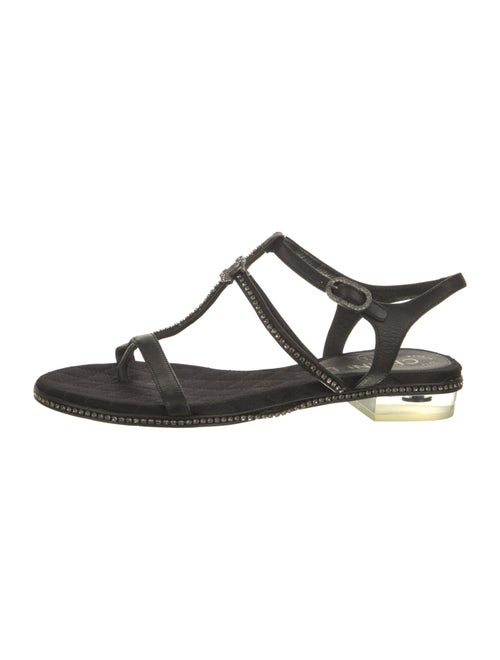 Chanel 2014 Interlocking CC Logo T-Strap Sandals