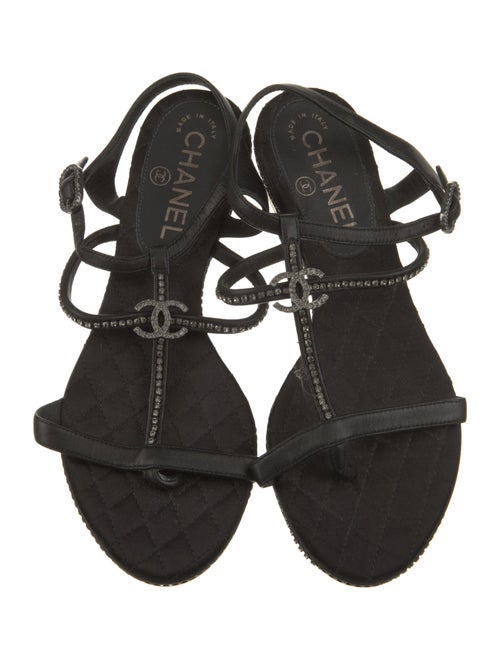 Chanel 2014 Interlocking CC Logo T-Strap Sandals