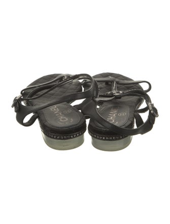 Chanel 2014 Interlocking CC Logo T-Strap Sandals