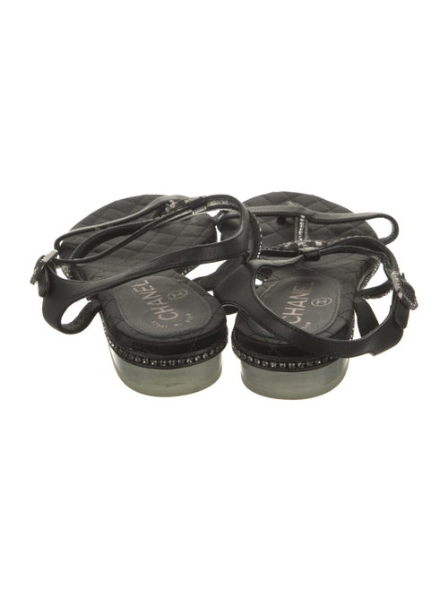 Chanel 2014 Interlocking CC Logo T-Strap Sandals