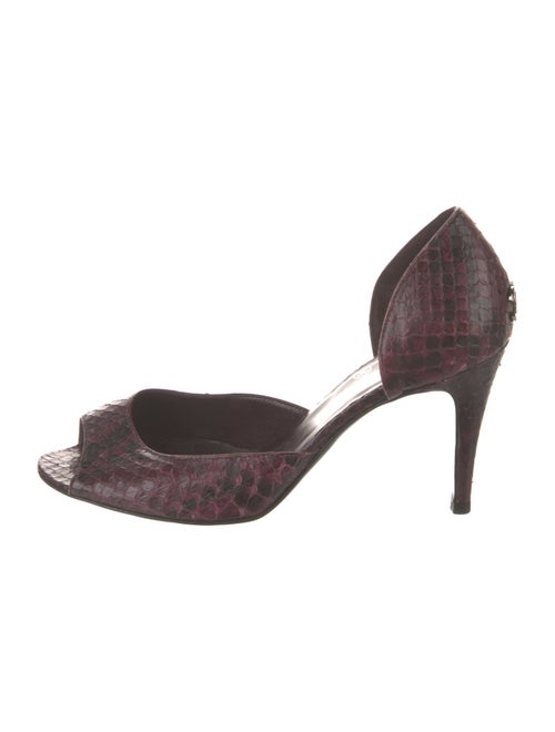 Chanel Interlocking CC Logo Python D'Orsay Pumps