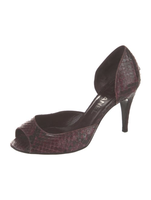 Chanel Interlocking CC Logo Python D'Orsay Pumps