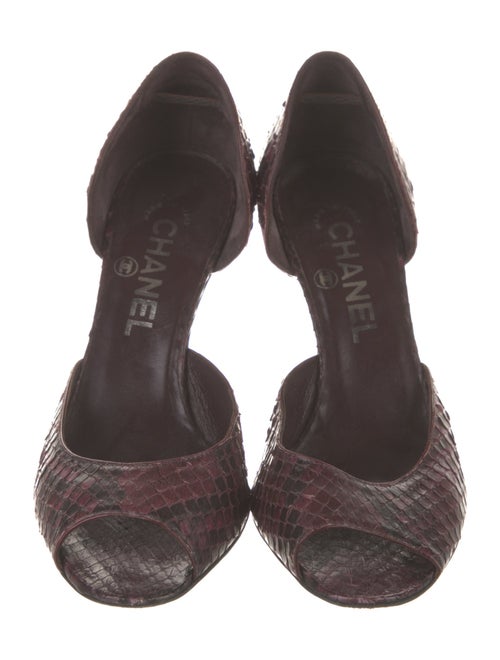 Chanel Interlocking CC Logo Python D'Orsay Pumps