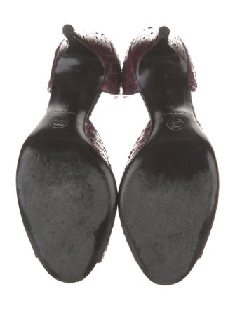 Chanel Interlocking CC Logo Python D'Orsay Pumps