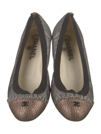 Chanel Interlocking CC Logo Mesh Ballet Flats