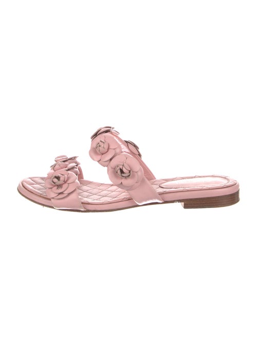 Chanel Interlocking CC Logo Leather Slides