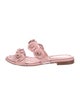 Chanel Interlocking CC Logo Leather Slides