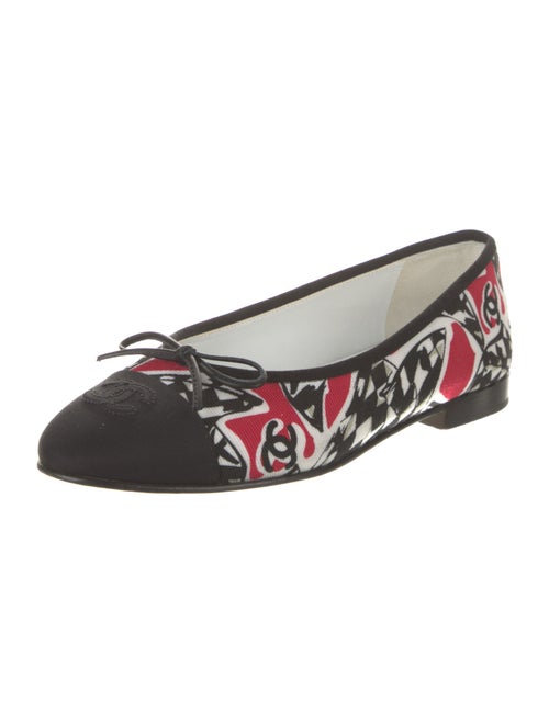 Chanel Interlocking CC Logo Canvas Ballet Flats