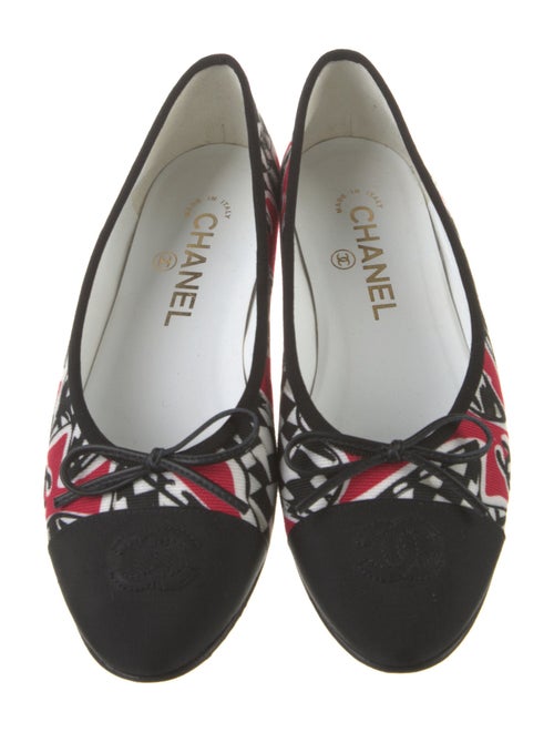 Chanel Interlocking CC Logo Canvas Ballet Flats