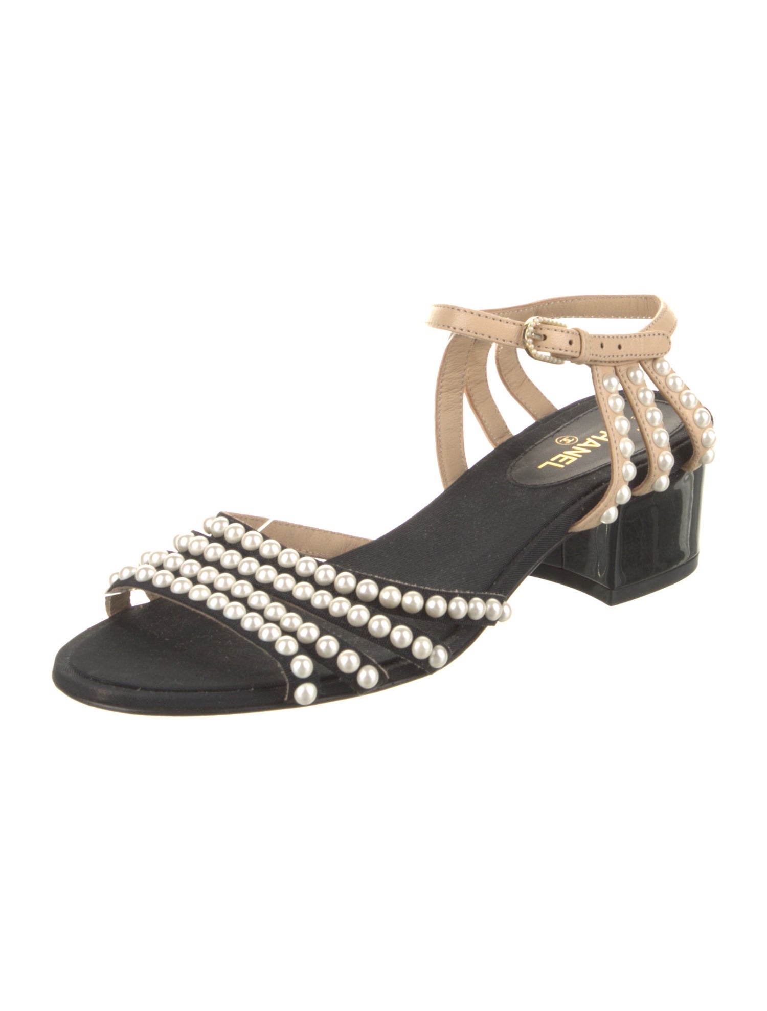 Chanel Interlocking CC Logo Leather Sandals