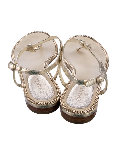 Chanel 2014 Interlocking CC Logo T-Strap Sandals