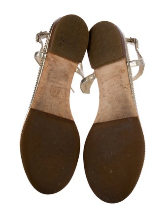 Chanel 2014 Interlocking CC Logo T-Strap Sandals