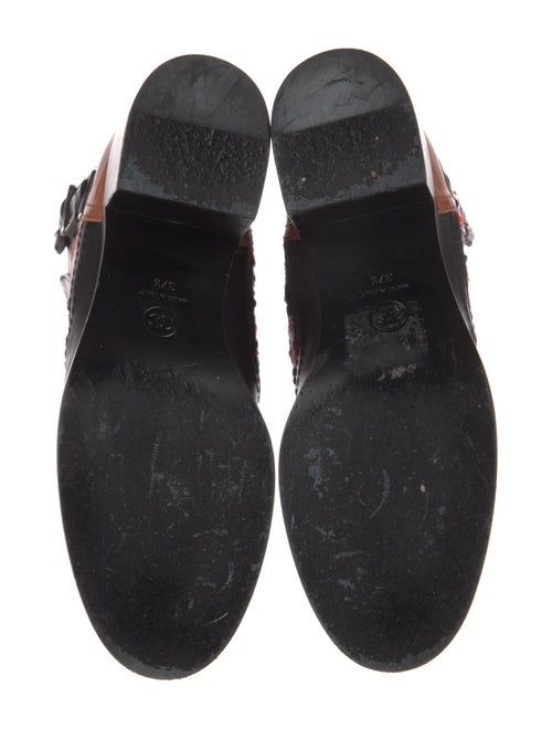 Chanel Interlocking CC Logo Tweed Combat Boots