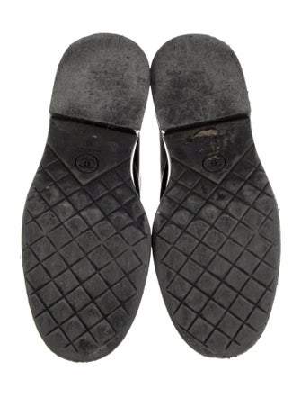 Chanel Interlocking CC Logo Leather Combat Boots