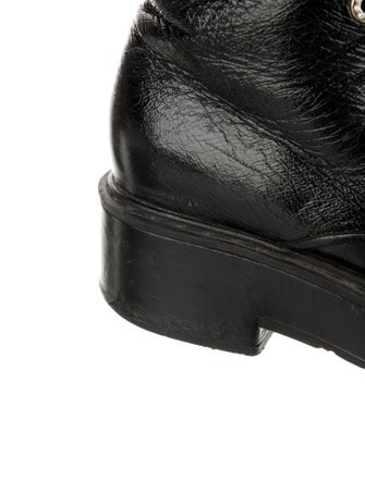 Chanel Interlocking CC Logo Leather Combat Boots