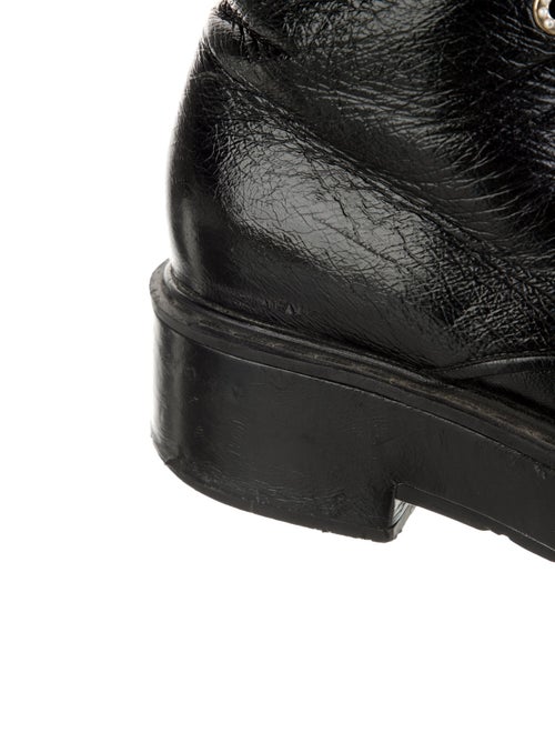 Chanel Interlocking CC Logo Leather Combat Boots