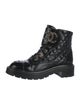 Chanel Interlocking CC Logo Patent Leather Combat Boots