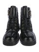 Chanel Interlocking CC Logo Patent Leather Combat Boots