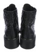 Chanel Interlocking CC Logo Patent Leather Combat Boots
