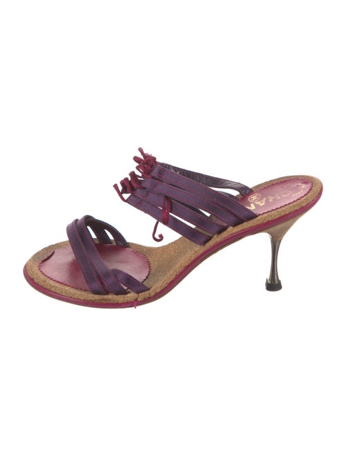 Chanel Interlocking CC Logo Satin Slides