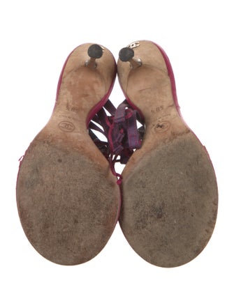 Chanel Interlocking CC Logo Satin Slides