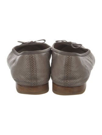 Chanel Interlocking CC Logo Lizard Ballet Flats