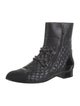 Chanel Interlocking CC Logo Leather Combat Boots