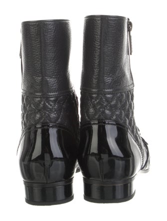 Chanel Interlocking CC Logo Leather Combat Boots