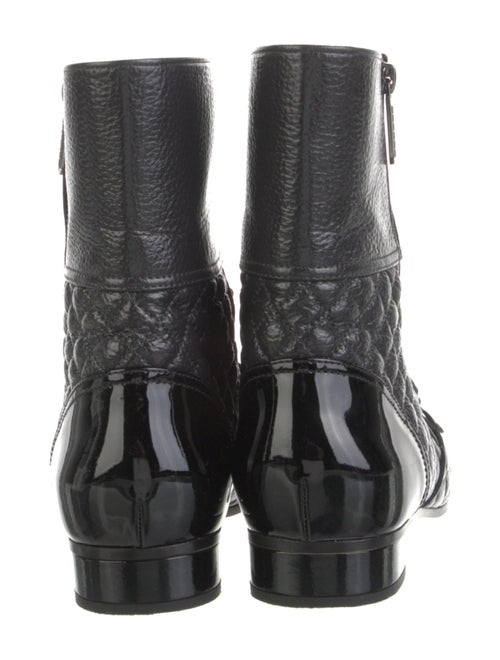 Chanel Interlocking CC Logo Leather Combat Boots