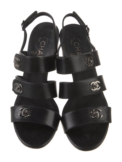 Chanel 2017 Interlocking CC Logo Slingback Sandals