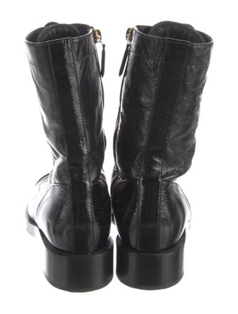 Chanel Interlocking CC Logo Lambskin Combat Boots