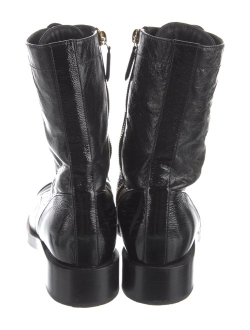 Chanel Interlocking CC Logo Lambskin Combat Boots