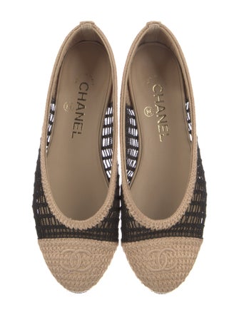 Chanel Interlocking CC Logo Raffia Flats