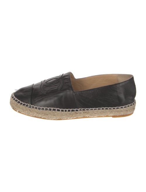Chanel Interlocking CC Logo Leather Espadrilles