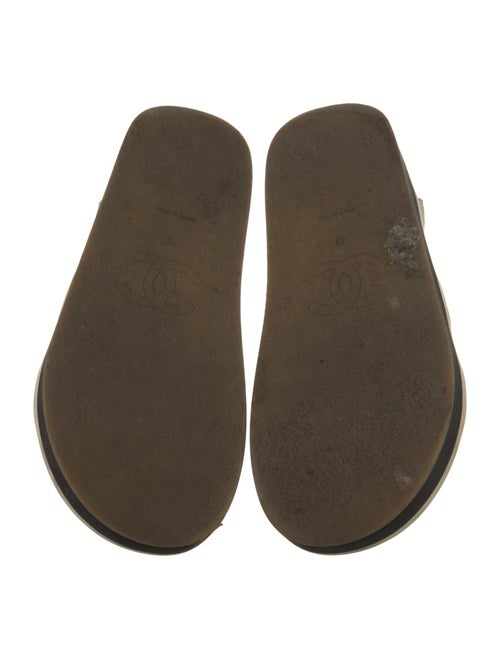 Chanel Interlocking CC Logo Suede Slingback Sandals