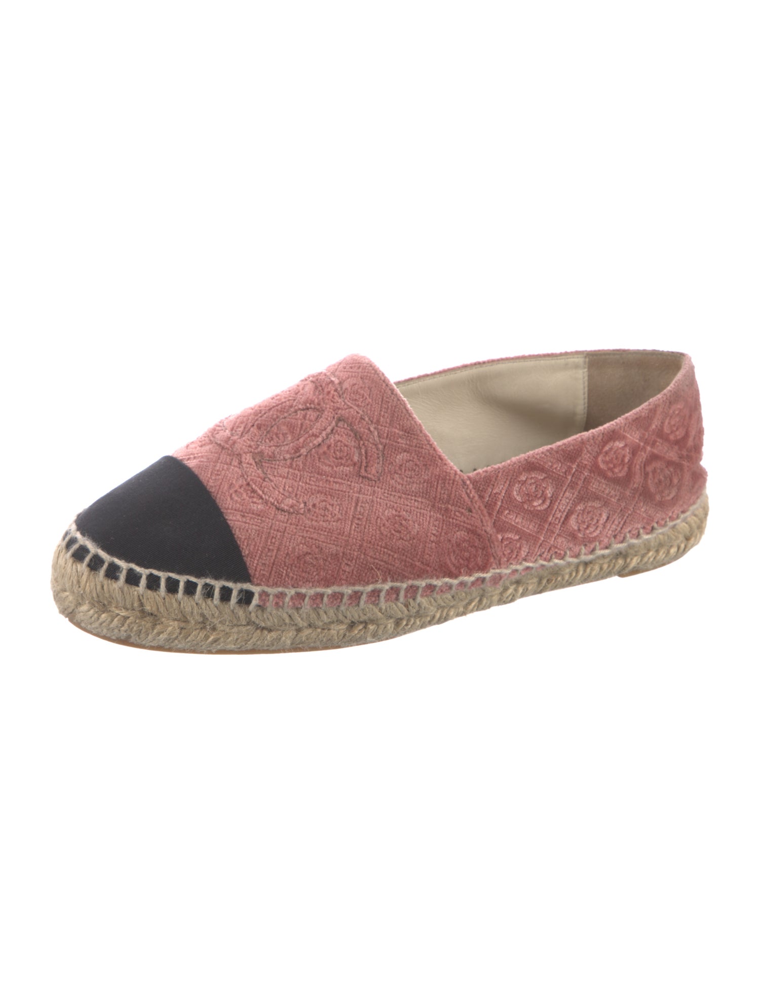 Chanel Velvet Colorblock Pattern Espadrilles