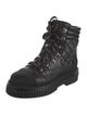 Chanel Interlocking CC Logo Leather Combat Boots