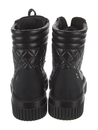 Chanel Interlocking CC Logo Leather Combat Boots