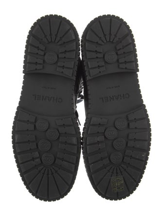 Chanel Interlocking CC Logo Leather Combat Boots