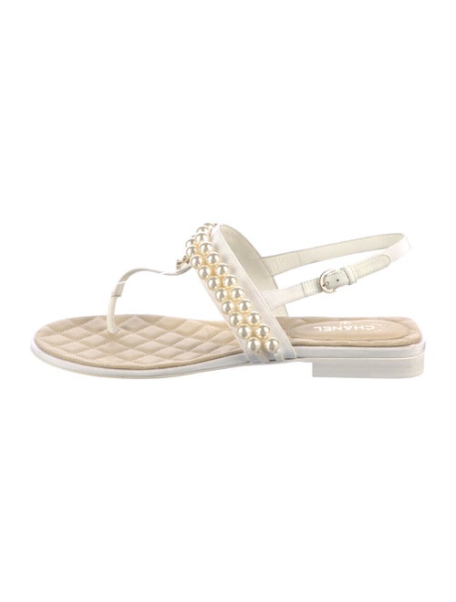 Chanel Interlocking CC Logo T-Strap Sandals