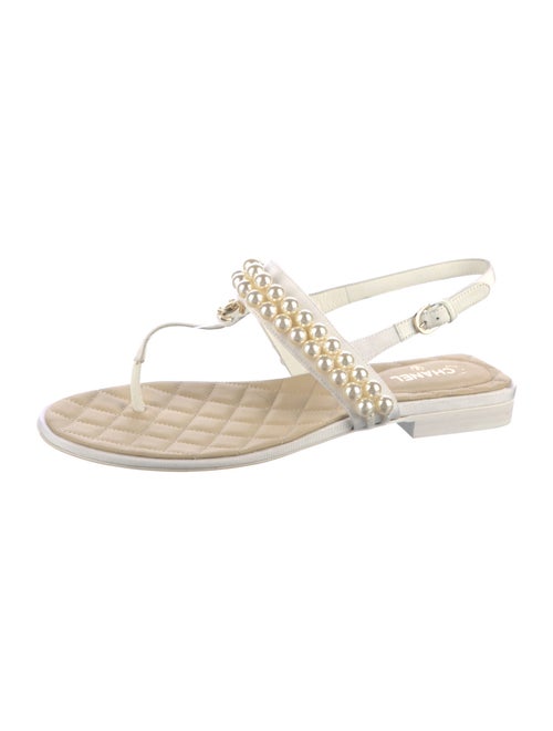 Chanel Interlocking CC Logo T-Strap Sandals