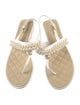 Chanel Interlocking CC Logo T-Strap Sandals