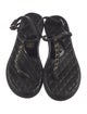 Chanel Interlocking CC Logo Leather T-Strap Sandals