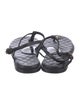 Chanel Interlocking CC Logo Leather T-Strap Sandals
