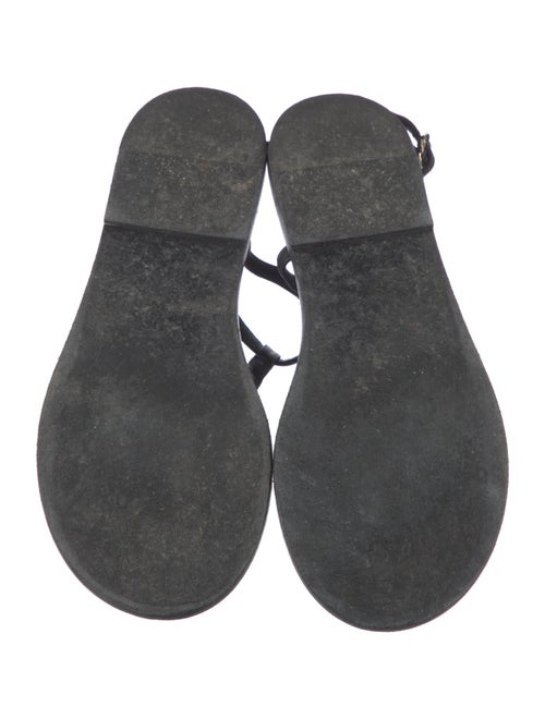 Chanel Interlocking CC Logo Leather T-Strap Sandals