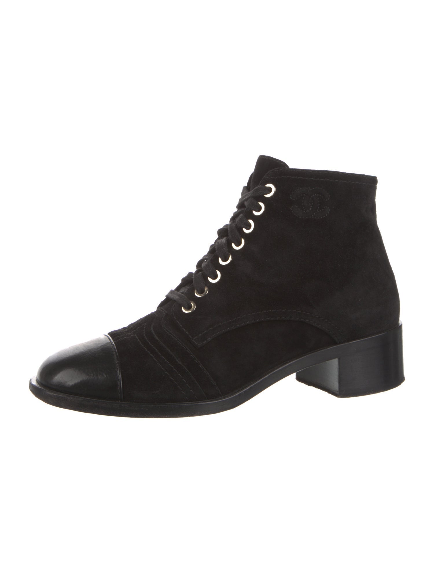 Chanel 2018 Interlocking CC Logo Combat Boots